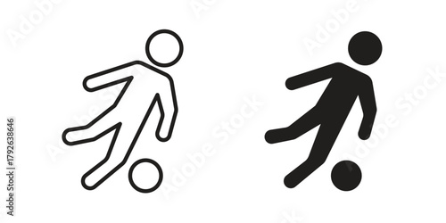 Soccer player icon logo design element. minimalist style icons