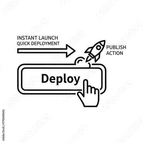 Deploy button with rocket icon indicating instant launch and quick deployment