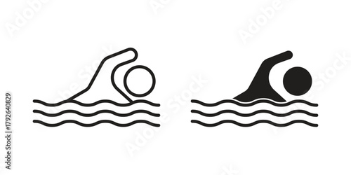 Swim icon logo design element. minimalist style icons