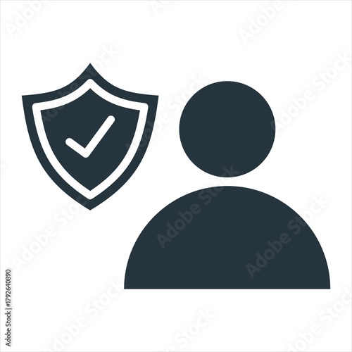 User Protection Glyph Icon Vector Illustration