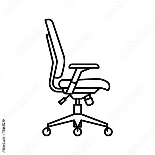 Modern office chair with adjustable height and armrests