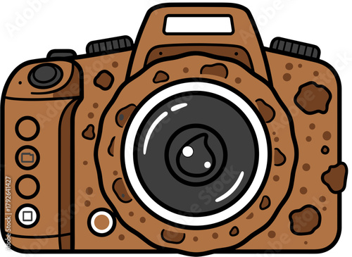 Creative DSLR Camera Body Made of Cookie with Chocolate Lens