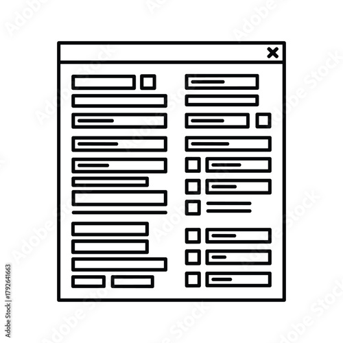 Outline of a computer screen displaying a form with fields and checkboxes