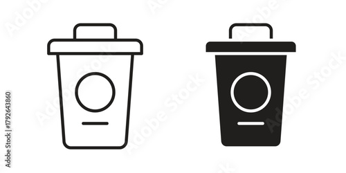 Trash compactor icon logo design element. minimalist style icons