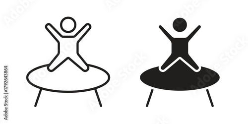 Trampolining icon logo design element. minimalist style icons