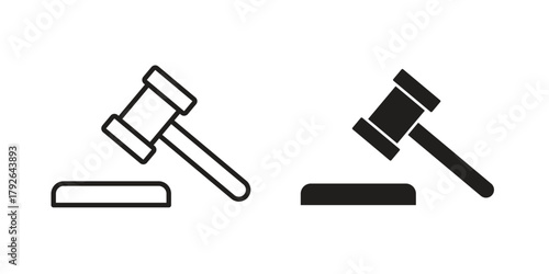 Trial hammer icon logo design element. minimalist style icons