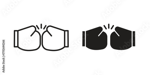 Two boxing gloves icon logo design element. minimalist style icons