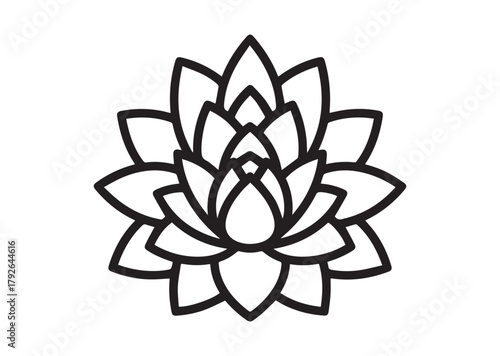 Lotus Flower icon, Lotus Flower silhouette vector