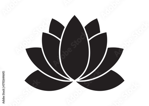 Lotus Flower icon, Lotus Flower silhouette vector