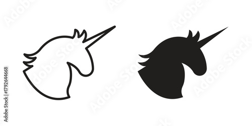 Unicorn icon logo design element. minimalist style icons
