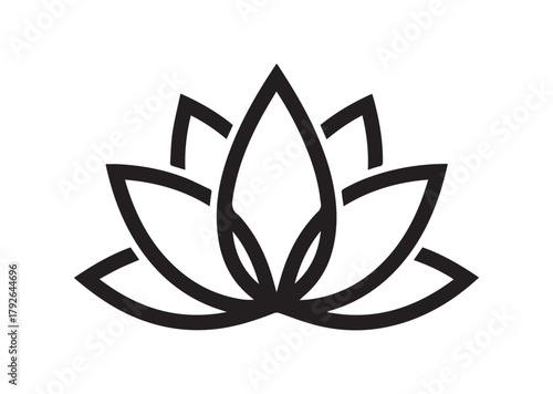 Lotus Flower icon, Lotus Flower silhouette vector