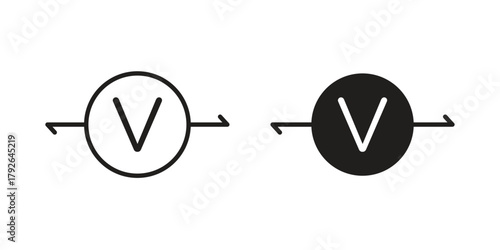 Voltmeter icon logo design element. minimalist style icons