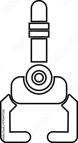 Grabber Robotic Arm Icon Industrial Claw, Mechanical Hand, Automation Tool, Factory Robot, and Engineering Machine Symbol Vector in Black Color Line Style