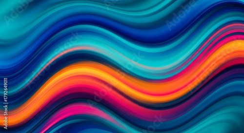 Vibrant abstract background with flowing colorful waves in shades of blue orange and pink creating a dynamic and modern artistic design perfect for wallpapers