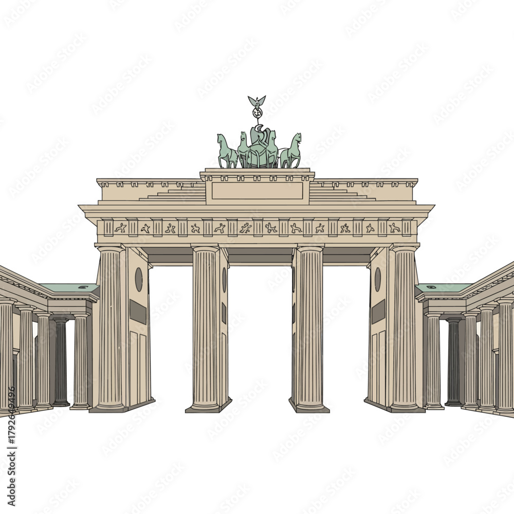 Obraz premium Berlin Brandenburg Gate Vector