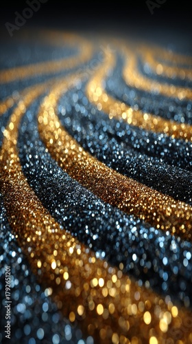 Illuminated nightscape: the allure of glittering abstract patterns. Visual balance. Teal and amber ambiance: abstract lights in a blurred universe. Design template. Minimal design.