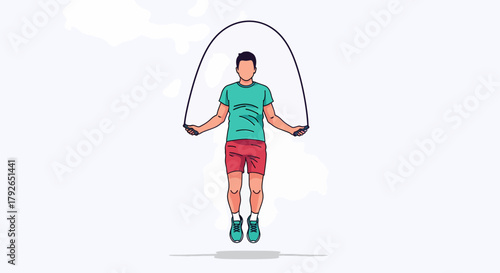 Athletic Person Exercising With Jump Rope For Fitness Activity