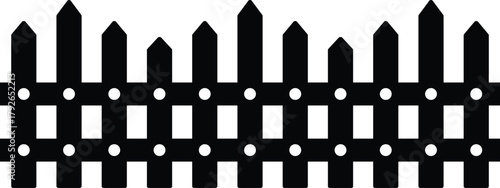 Fence Silhouette, Garden and Yard Vector Illustration