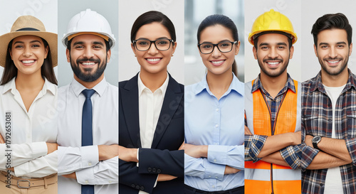 Portraits of Diverse, Smiling Professionals with Crossed Arms