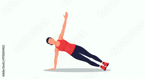 Woman Doing Side Plank Pose For Body Strength and Balance