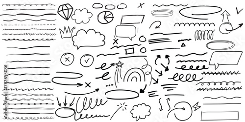 set of hand drawn vector elements