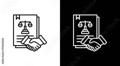 Agreement  White Icon Set Design