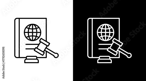 Immigration Law  White Icon Set Design