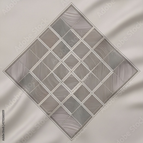 Modern Geometric Minimalist Hijab Pattern in Neutral Tones