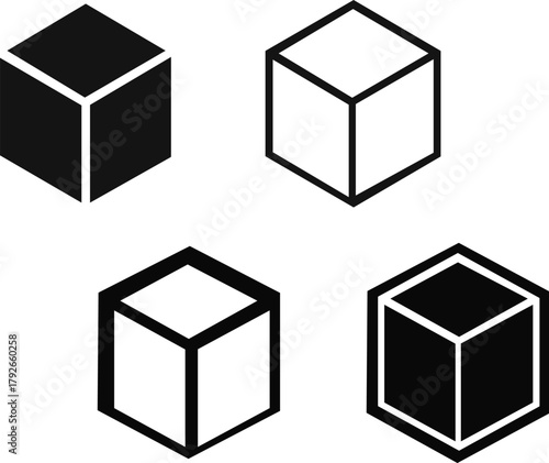Collection of boxes icon set.Cardboard box icon set. Shipping package and parcel collection. Open and closed delivery boxes. Simple linear vector illustration stroke for web or apps.