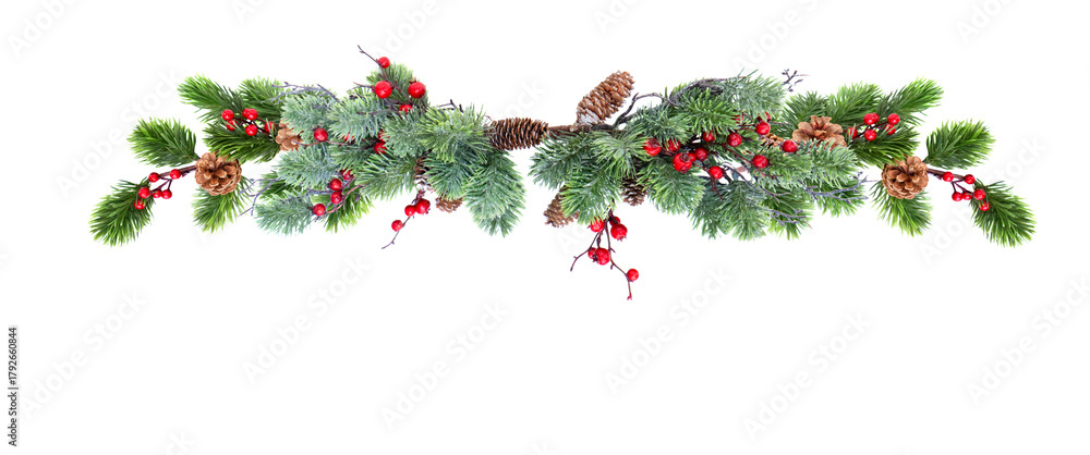 Fototapeta premium Christmas garland isolated on transparent background 