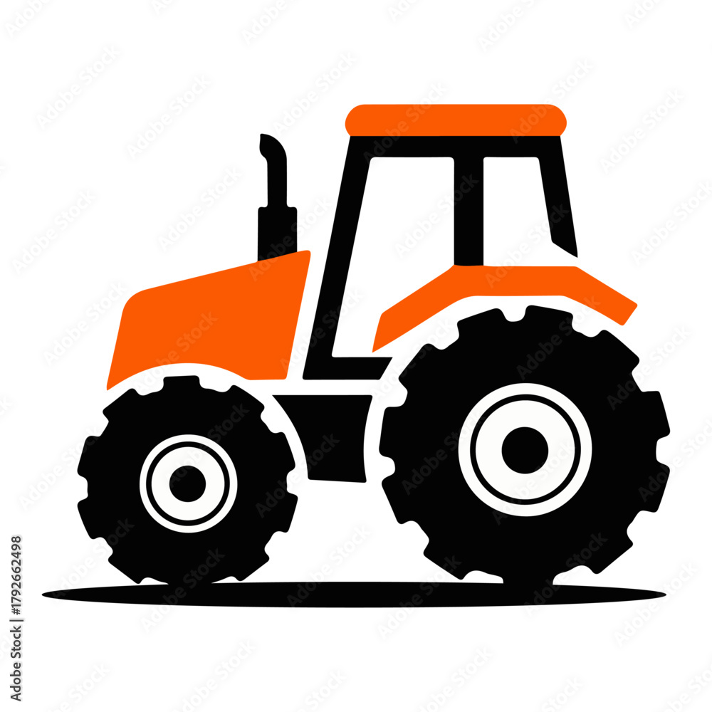 Obraz premium Tractor isolated on white background, tractor, vehicle, machine, wheel, farmer, agriculture, transport, industry, engine.