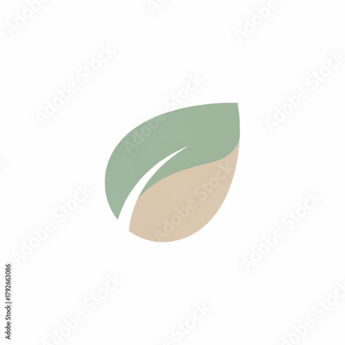 Stylized Leaf Logo Design with Natural Colors and Elegant Curve.