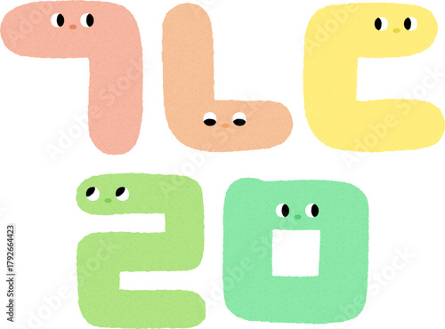 Korean Hangul Consonant Characters Illustration
