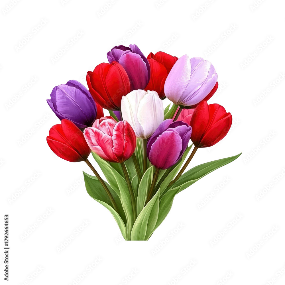 Obraz premium Tulip bouquet illustration