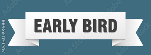 early bird ribbon isolated on transparent background. early bird ribbon