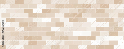 Watercolor-style brick wall background illustration - Beige