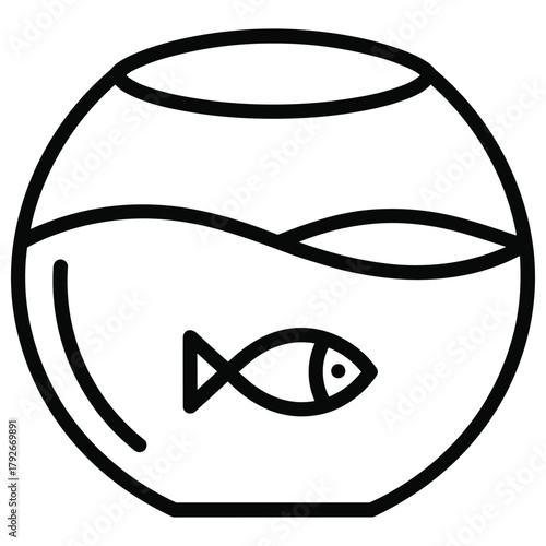 A charming fishbowl with a single fish swimming inside, a simple and elegant design