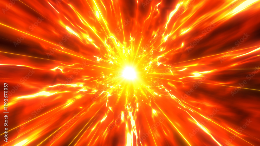 Fototapeta premium 炎の集中線のエフェクト背景