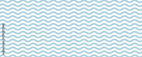 Seamless Wave Pattern, Hand drawn water sea vector background. Wavy beach print, curly grunge paint lines,