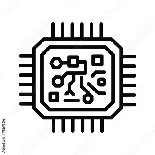 Close up of a computer microchip with internal circuit board pattern