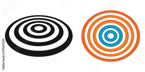 Abstract concentric circles optical illusion shapes vector illustration design
