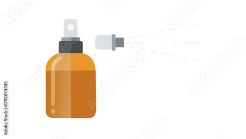 Spray bottle illustration for cleaning products and beauty products with mist effect vector image