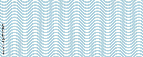 Seamless Wave Pattern, Hand drawn water sea vector background. Wavy beach print, curly grunge paint lines,