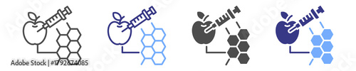 gmo food icon set multiple style