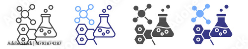 chemical icon set multiple style