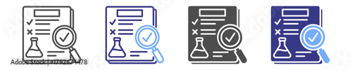 chemical testing icon set multiple style