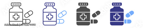 drug icon set multiple style