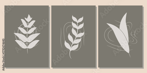 Leaf Vector illustration Editable four Page Sets for card gift paper work notebook and more