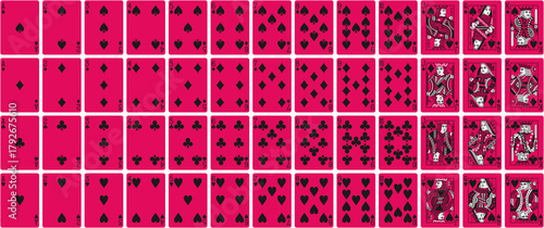 High-Quality Playing Cards Set - Raspberry Fill
