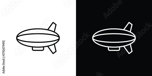 Airship icons. Editable Stroke. logotype design concept
